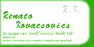 renato kovacsovics business card